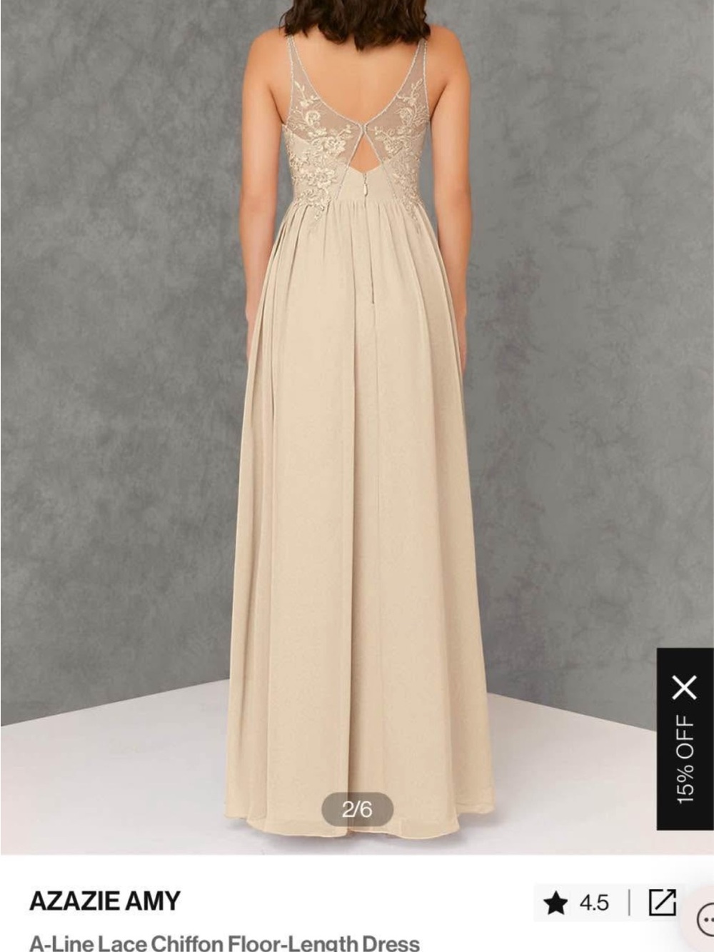 Azazie Maxi Dress Amy in Champagne Beige